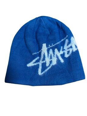 Stussy Royal Blue Script Logo Beanie OS Streetwear Knit Hat